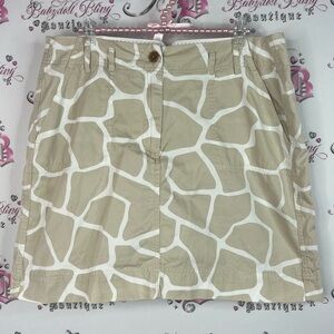 Lands' End skort skirt giraffe print animal Beige and White Patterned Skirt